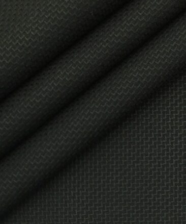 Mark & Peanni Black Structured Weave Terry Rayon Premium Three Piece Suit Fabric (Unstitched - 3.75 Mtr)