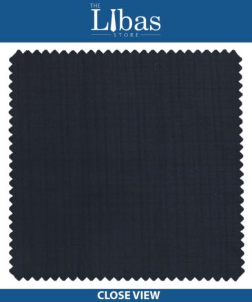 Cadini Italy by Siyaram's Dark Navy Blue Self Design Terry Rayon Trouser or 3 Piece Suit Fabric (Unstitched - 1.25 Mtr)