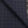 Cadini Italy by Siyaram's Dark Royal Blue Checks Terry Rayon Trouser or 3 Piece Suit Fabric (Unstitched - 1.25 Mtr)