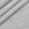 Raymond Men's White Polyester Cotton Black Checks Shirting Fabric (1.80 Meter)