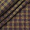 Raymond Men's Cotton Checks 1.80 Meter Unstitched Technostretch Shirt Fabric (Brown)