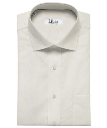 Arvind Men's Cotton Linen Self Design Unstitched Shirt Fabric (White)