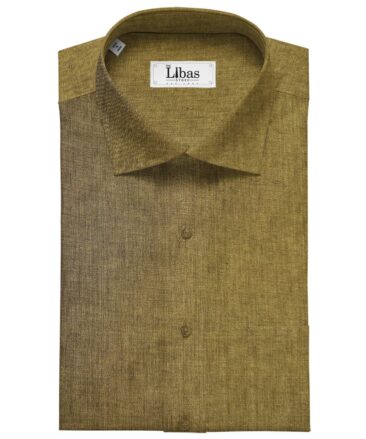 Burgoyne Men's Linen Solids Unstitched Shirting Fabric (Light Brown)