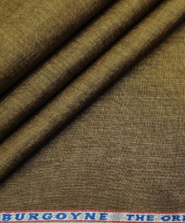 Burgoyne Men's Linen Solids Unstitched Shirting Fabric (Light Brown)