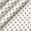 Exquisite Men's Cotton Printed 2.25 Meter Unstitched Shirting Fabric (White & Blue)