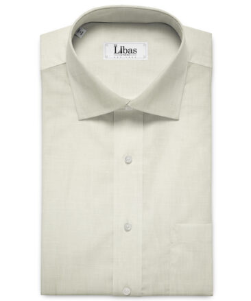 Raymond Men's Pure Linen 70 LEA Solids 3.50 Meter Unstitched Shirting Fabric (Milky White)