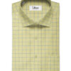 J.Hampstead Men's Giza Cotton Checks 2.25 Meter Unstitched Shirting Fabric (Yellow)