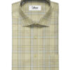 Soktas Men's Giza Cotton Checks 2.25 Meter Unstitched Shirting Fabric (Beige )