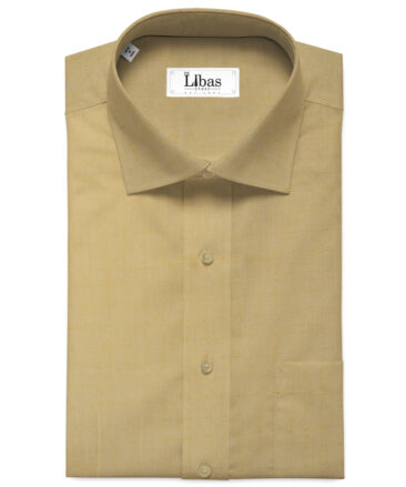 Arvind Men's  Superfine Cotton Structured 2.25 Meter Unstitched Shirting Fabric (Yellow)