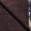 Luigi Bernardo Men's Terry Rayon Checks 3.75 Meter Unstitched Suiting Fabric (Dark Wine)