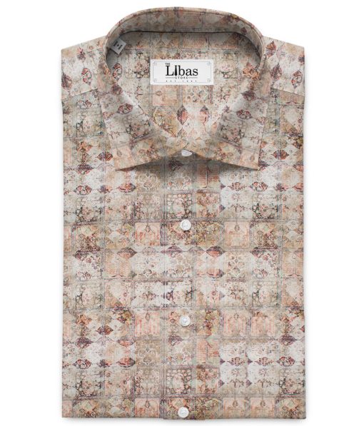 Cotton Universe Men's Premium Cotton Printed  Unstitched Shirting Fabric (Multi)