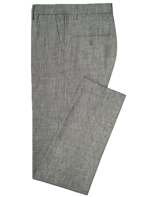 Linen Club Men's Linen Structured  Unstitched Suiting Fabric (White & Black) - Image 6