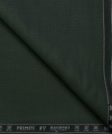 Raymond Men's Polyester Viscose Solids  Unstitched Suiting Fabric (Pine Green)