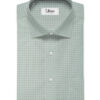 Soktas Men's Giza Cotton Checks 2.25 Meter Unstitched Shirting Fabric (White & Green)