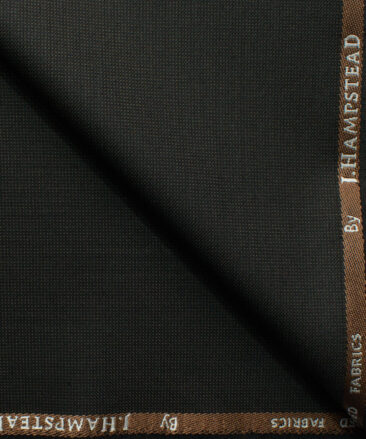 J.Hampstead Men's Polyester Viscose Structured 3.75 Meter Unstitched Suiting Fabric (Dark Brown)