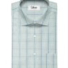 Morarjee Men's Super 60's Egyptian Cotton  Checks 2.25 Meter Unstitched Shirting Fabric (Sky Blue)