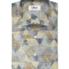 Nemesis Men's Giza Cotton Printed 2.25 Meter Unstitched Shirting Fabric (Light Grey)