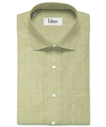 Nemesis Men's Cotton Linen Printed 2.25 Meter Unstitched Shirting Fabric (Beige)