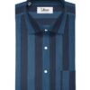 Soktas Men's Giza Cotton Striped 2.25 Meter Unstitched Shirting Fabric (Dark Blue)