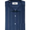 Soktas Men's Giza Cotton Striped 2.25 Meter Unstitched Shirting Fabric (Dark Royal Blue)