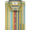 Soktas Men's Giza Cotton Striped 2.25 Meter Unstitched Shirting Fabric (Multicolor)