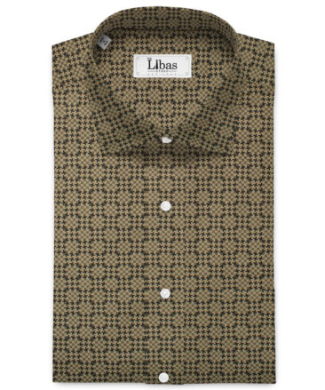 Cadini Men's Premium Cotton Printed 2.25 Meter Unstitched Shirting Fabric (Light Brown)