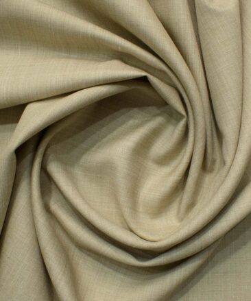 OCM Men's 35% Wool  Self Design 3.75 Meter Unstitched Suiting Fabric (Hazelnut Beige)