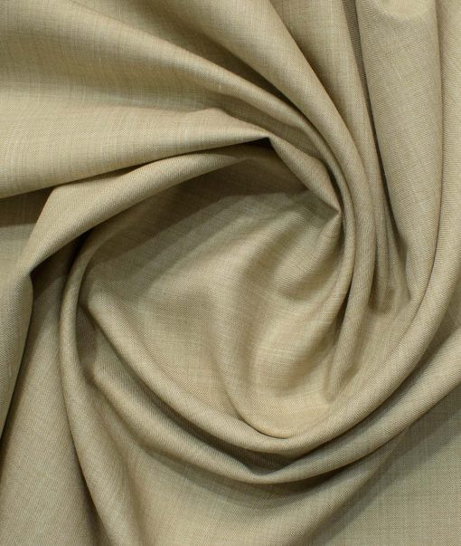 OCM Men's 35% Wool  Self Design 3.75 Meter Unstitched Suiting Fabric (Hazelnut Beige)