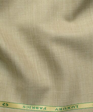 OCM Men's 35% Wool  Self Design 3.75 Meter Unstitched Suiting Fabric (Hazelnut Beige)