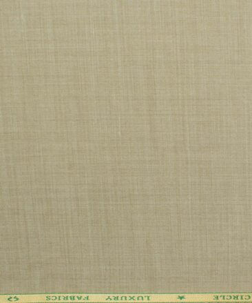 OCM Men's 35% Wool  Self Design 3.75 Meter Unstitched Suiting Fabric (Hazelnut Beige)