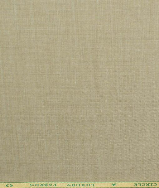 OCM Men's 35% Wool  Self Design 3.75 Meter Unstitched Suiting Fabric (Hazelnut Beige)