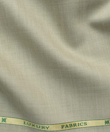 OCM Men's 35% Wool  Self Design 3.75 Meter Unstitched Suiting Fabric (Pistachious Beige)