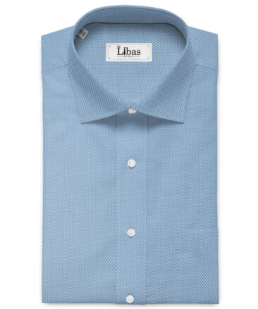 Arvind Men's Premium Cotton Structured 2.25 Meter Unstitched Shirting Fabric (Light Blue)