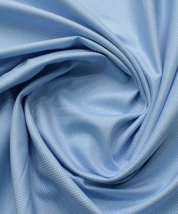 Arvind Men's Premium Cotton Structured 2.25 Meter Unstitched Shirting Fabric (Light Blue)