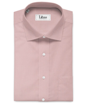 Arvind Men's Premium Cotton Structured 2.25 Meter Unstitched Shirting Fabric (Pink)