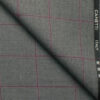 Canetti by Cadini Italy Men's Polyester Viscose  Checks 3.75 Meter Unstitched Suiting Fabric (Grey)