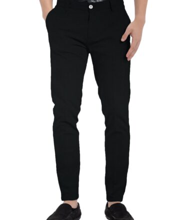 Raymond Men's Cotton Solids  Unstitched Stretchable Trouser Fabric (Black)