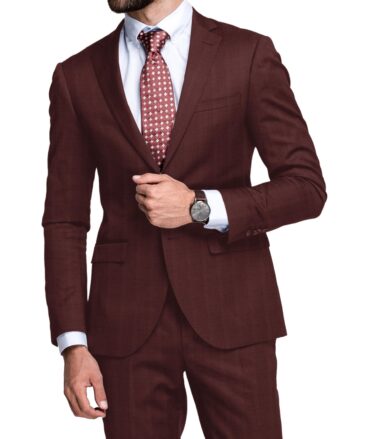 Raymond Men's Terry Rayon  Checks  Unstitched Suiting Fabric (Wine)