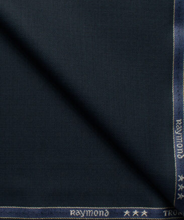 Raymond Men's Polyester Viscose  Self Design  Unstitched Suiting Fabric (Dark Blue)