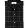 Luthai Men's Giza Cotton Checks  Unstitched Shirting Fabric (Black & Grey)