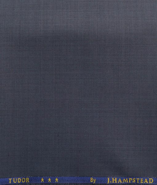 J.Hampstead Men's 30% Wool Super 120's Self Design  Unstitched Trouser Fabric (Dark Blueish Grey) - Image 2