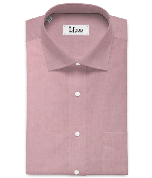 Raymond Men's 100% Cotton Solids  Unstitched Shirting Fabric (Watermelon Pink) - Image 2