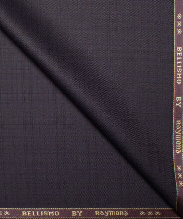 Raymond Men's Polyester Viscose  Checks  Unstitched Suiting Fabric (Dark Purple)