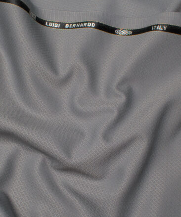 Luigi Bernardo Italy Men's 35% Wool Super 120's Structured  Unstitched Suiting Fabric (Silver Grey).