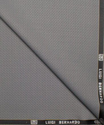 Luigi Bernardo Italy Men's 35% Wool Super 120's Structured  Unstitched Suiting Fabric (Silver Grey).